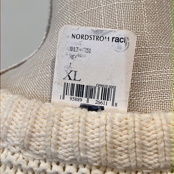 Free People Dream Cable Crew Pullover Sweater Oversized Cream NWT - Picture 14 of 16